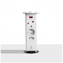 Multiplug Powerdock Mk5 pull up Tower Socket with USB Charger