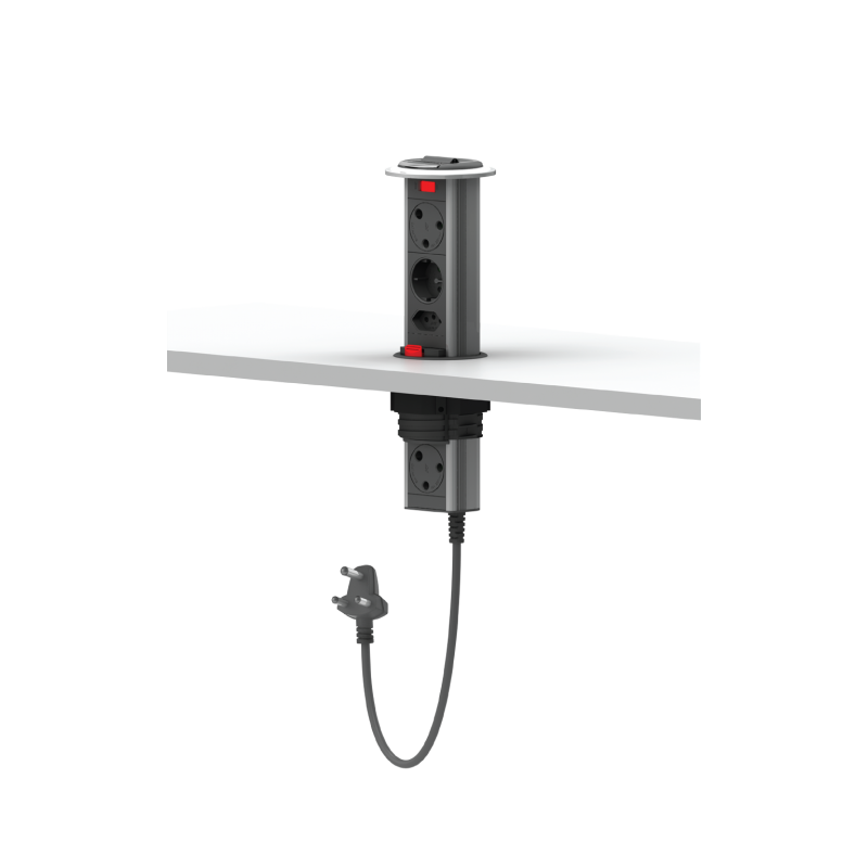 Powerdock MK1.1 Multiplug Pull up - Convenient desk power solution by LiteSource.