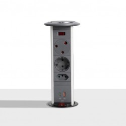 Multiplug Powerdock Mk4 pull up Tower Socket with USB Charger