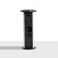 Multiplug Powerdock Mk4 pull up Tower Socket with USB Charger