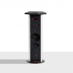Multiplug Powerdock Mk545 pull up Tower Socket with USB Charger