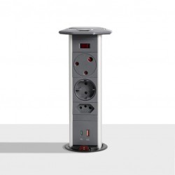 Multiplug Powerdock Mk545 pull up Tower Socket with USB Charger