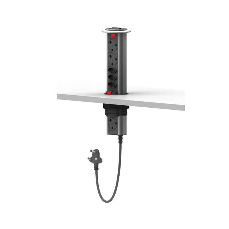 Powerdock MK1 Multiplug Pull up - Convenient desk power solution by LiteSource.