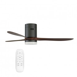 Hugger LED Oak Blades Remote Ceiling Fan - Solent