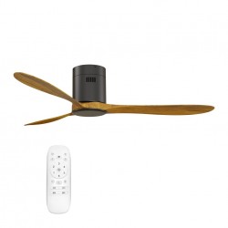 Hugger Oak Blades Remote Ceiling Fan - Solent