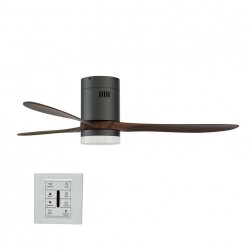Hugger LED Oak Blades Wall Control Ceiling Fan - Solent