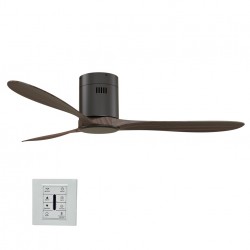 Hugger Oak Blades Wall Control Ceiling Fan - Solent