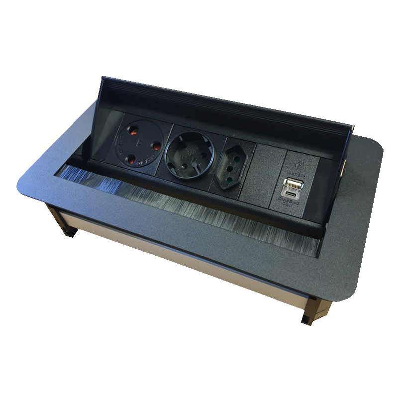 Wave MK1 Multiplug Recessed - Convenient desk power solution by LiteSource.