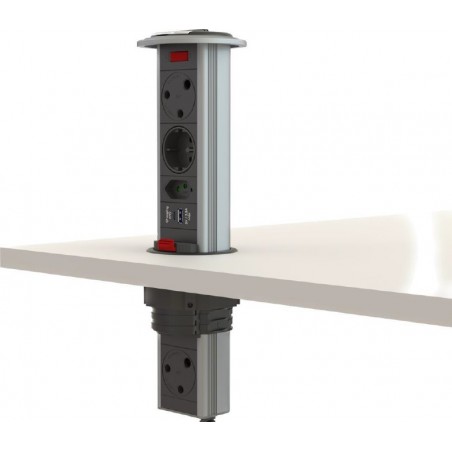 Powerdock MK1.1AC Multiplug Pull up - Convenient desk power solution by LiteSource.