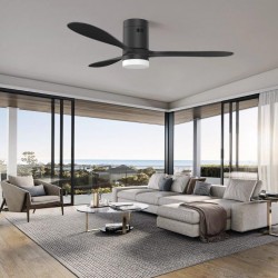 Solent Hugger Ceiling Fan with LED Light and Remote Control
